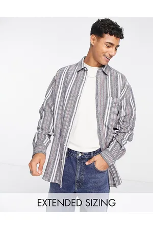 ASOS Homem Camisas Casual - 90s oversized shirt in brushed flannel stripe