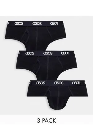 ASOS DESIGN trunks in black with white branded logo