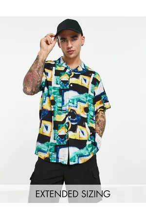 ASOS Homem Camisas Casual - Relaxed revere shirt in abstract print