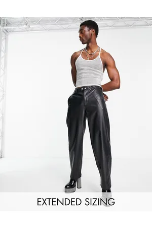 ASOS DESIGN Ultra wide leather look trousers in
