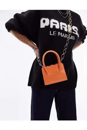 Topshop Camila mini chain detail crossbody bag in orange