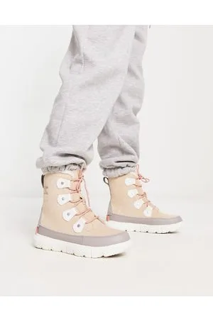 sorel Explorer II Joan faux fur lining boots in sand