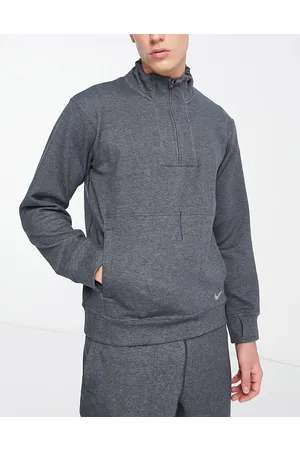 Nike Nike Yoga Restore Dri-FIT fleece quarter zip top in dark