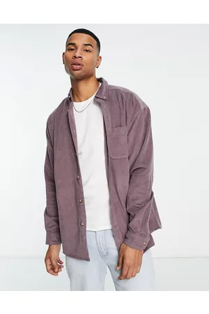ASOS Homem Camisas Casual - 90s oversized cord shirt in mauve