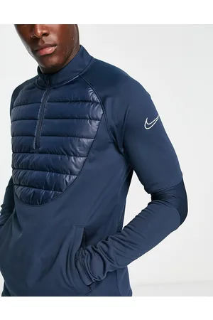 Nike Academy Winter Warrior Therma-FIT half zip top in dark