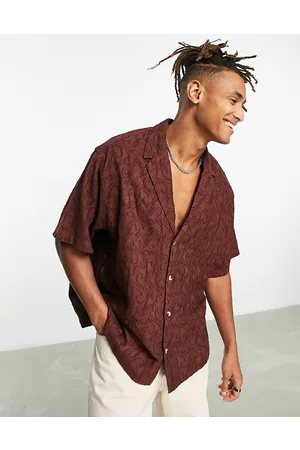 ASOS Homem Camisas Casual - Boxy oversized shirt in cotton jacquard