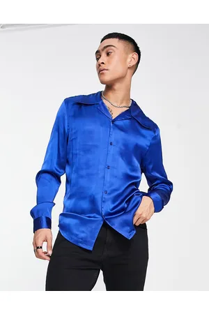 ASOS Homem Camisas Vintage - Satin shirt with 70s collar in