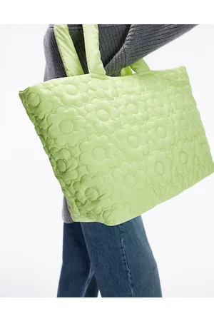 Topshop Mulher Tote - Tate stitch detail tote bag in lime