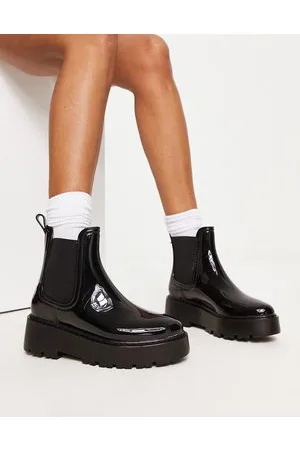 ASOS Gadget chunky chelsea rain boots in