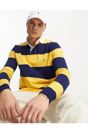 Ralph Lauren Icon logo stripe rugby polo classic fit in /navy