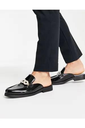 ASOS Mule loafers with trim detail in faux leather