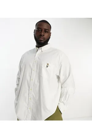 Ralph Lauren Homem Camisa Formal - Big & Tall bear logo oxford shirt classic fit in white