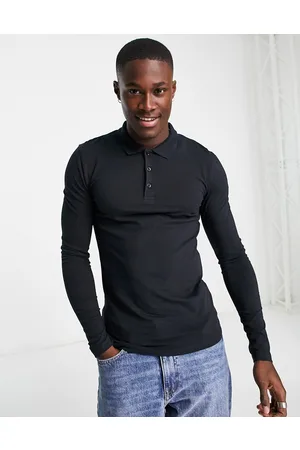 ASOS AO Design long sleeve muscle fit polo in