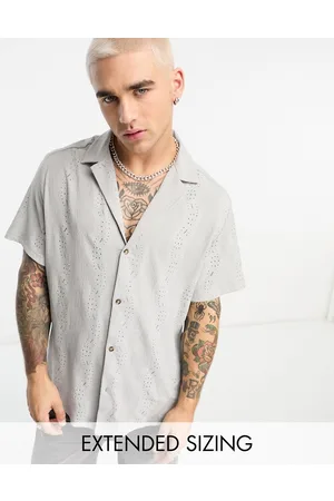 ASOS Relaxed revere shirt in wave texture