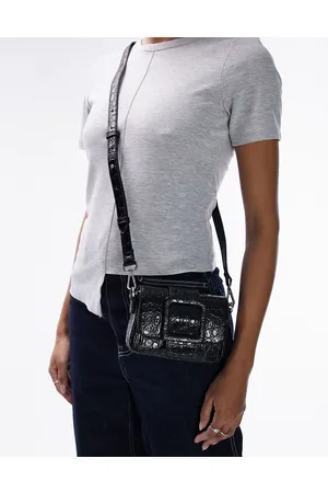 Topshop Mulher Malas à Tiracolo - Flora mini crossbody bag in croc
