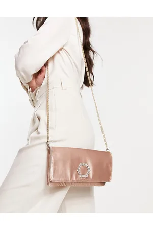 Steve Madden Mulher Malas - Bluxxe embellished clutch bag in blush satin