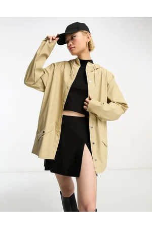 Rains 12010 unisex waterproof short jacket in sand