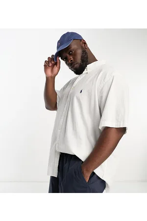 Ralph Lauren Homem Camisas de Manga curta - Big & Tall icon logo short sleeve seersucker shirt in