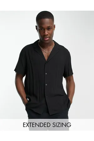 ASOS Relaxed fit viscose shirt with low revere collar in