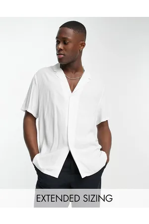 ASOS Homem Camisas Casual - Relaxed fit viscose shirt with low revere collar in