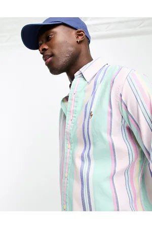 Ralph Lauren Homem Camisas Oxford - Icon logo stripe oxford shirt custom fit in /pink
