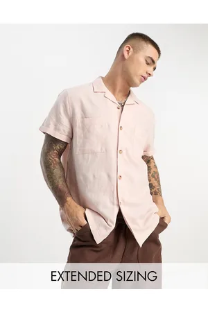 ASOS Relaxed linen shirt with double pockets in