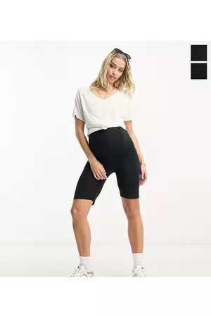 Mama;licious Mamalicious Maternity 2 pack legging shorts in