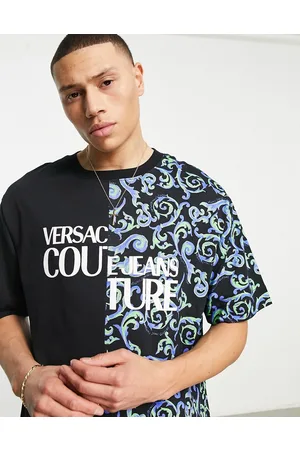 VERSACE Homem T-shirts & Manga Curta - Splice print oversize t-shirt in