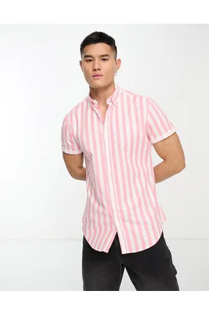 ASOS Stretch slim oxford stripe shirt in in cotton blend