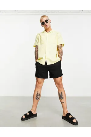 ASOS Homem Camisas Casual - Relaxed revere linen mix shirt with pockets in