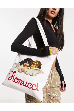 Fiorucci Mulher Tote - Tote bag with squiggle angels logo in