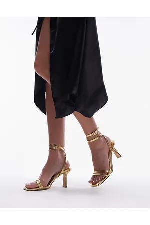 Topshop Mulher Sapatos de Salto Alto - Alex mid heel sandal with ankle tie in