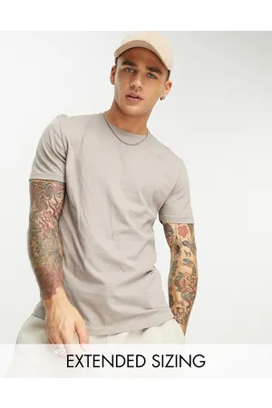 ASOS Homem T-shirts & Manga Curta - T-shirt with crew neck in beige