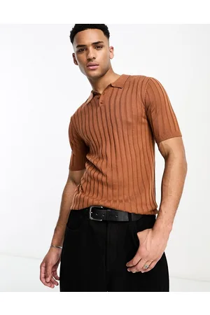 ASOS Homem Pólos - Muscle lightweight knitted rib polo in