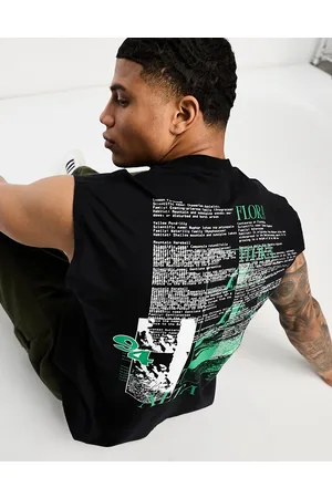 ASOS Homem T-shirts & Manga Curta - Oversized vest in with street back print