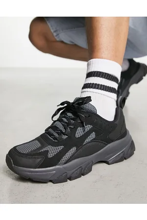 ASOS Homem Chunky trainers in mesh and faux suede
