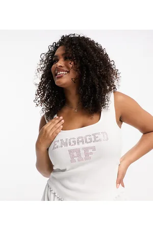 ASOS Mulher Pijamas - ASOS DESIGN Curve Bridal bride engaged vest & short pyjama set in