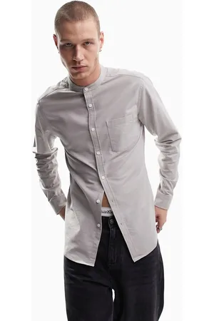 ASOS Homem Camisas Slim Fit - Slim fit oxford shirt with grandad collar in