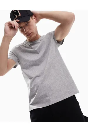 ASOS Homem T-shirts & Manga Curta - T-shirt with crew neck and roll sleeve in marl