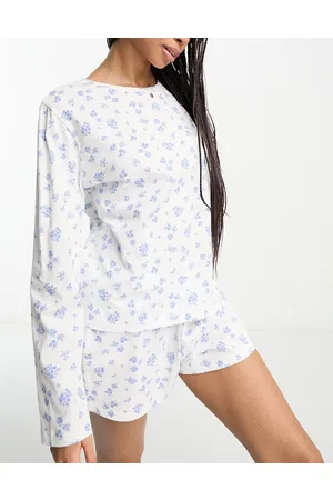 ASOS Mulher Pijamas - Mix & match ditsy floral long sleeve pyjama tee in