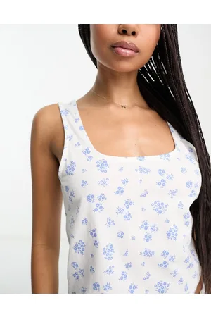ASOS Mulher Pijamas - Mix & match ditsy floral square neck pyjama vest in