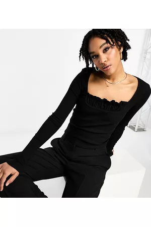 ASOS Mulher Tops - ASOS DESIGN Tall long sleeve top with gathered bust in