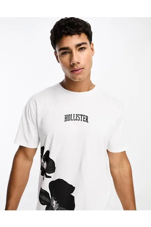 Hollister large front logo acid wash t-shirt in black