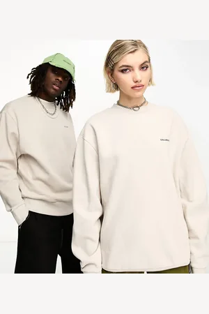 COLLUSION Unisex sweatshirt with logo print in ecru