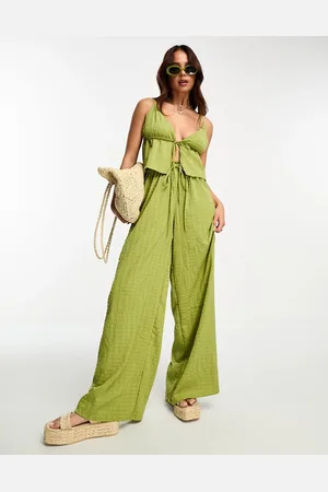 Esmée Esmee Exclusive beach textured wide leg trouser co-ord in