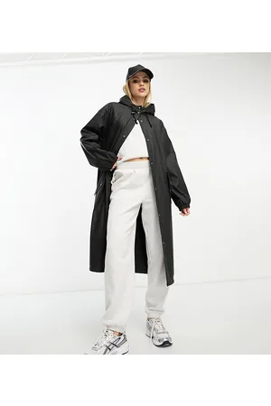 ASOS ASOS DESIGN Tall rubberised rain parka coat in