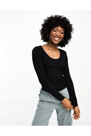 JDY Ribbed round neck jumper in