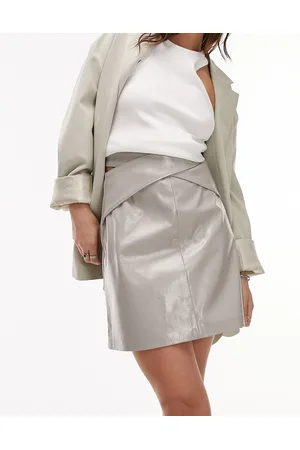 Topshop Vinyl wrap mini skirt in