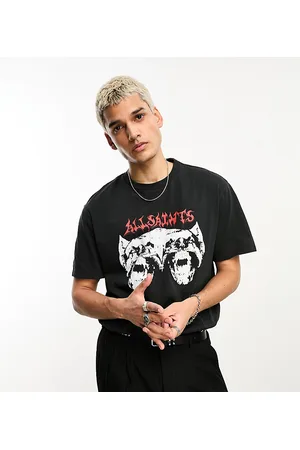 AllSaints Tiger Rose back graphic T-shirt in black