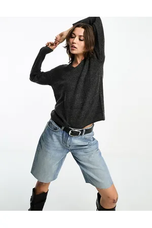 ONLY V neck jumper in dark marl